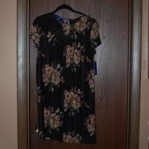 NWT Apt. 9 Black Floral Dress